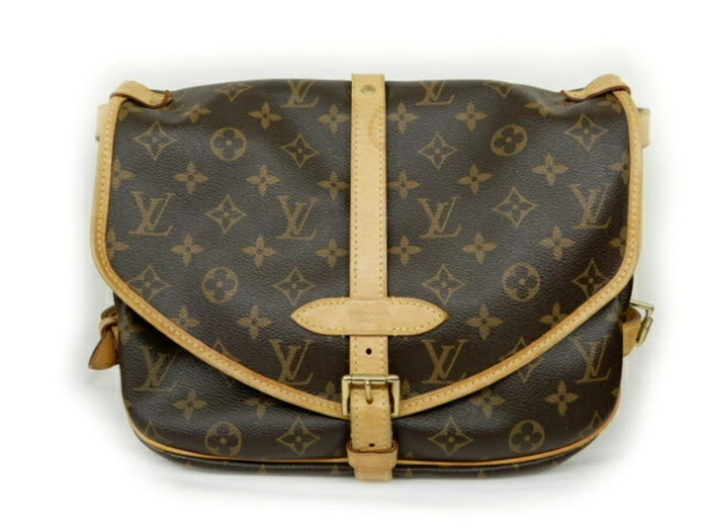 LOUIS VUITTON Saumur Shoulder Bag Monogram Brown
